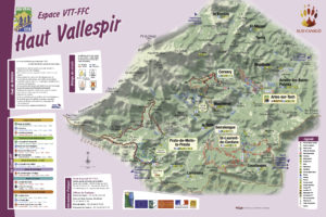 Carte de l'Espace VTT FFC du Haut Vallespir Sud Canigo